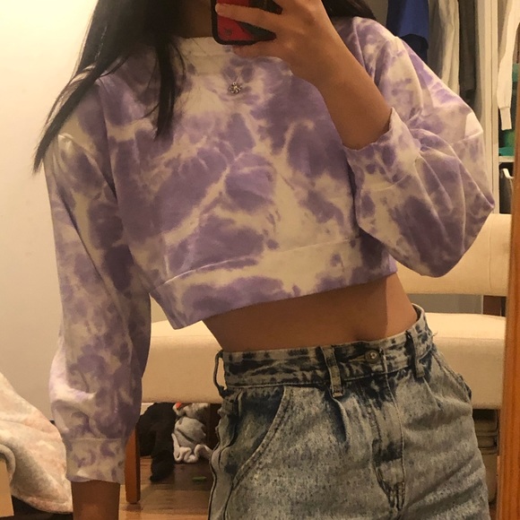 Nasty Gal Tops - Purple Tie Dye Long Sleeve